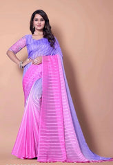 Purple and Pink Color Saree for Women – Lightweight & Graceful